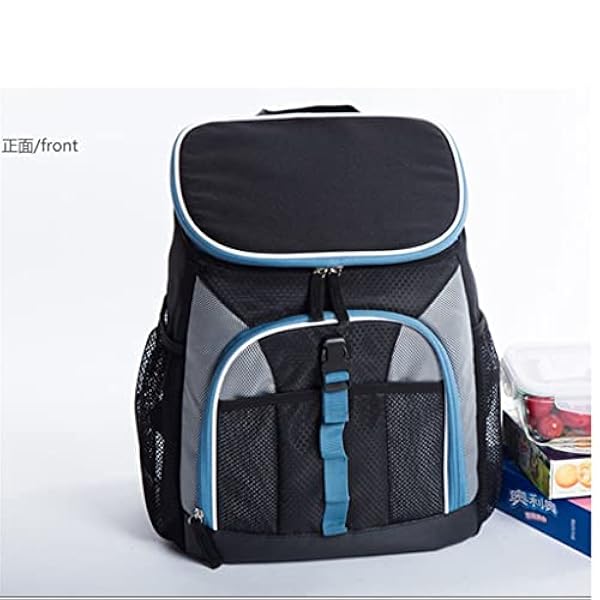 MJWDP Porslin i rostfritt stål Lunchpåse Bento Bag Ice Bag Outdoor Shoulder Picknick Bag Isoleringsväska